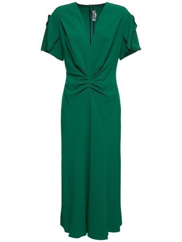 Vestido Midi De Lana Con Cuello En V - VICTORIA BECKHAM - Modalova