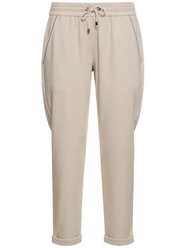 Pantaloni Jogger In Jersey Di Cotone / Decorazioni - BRUNELLO CUCINELLI - Modalova