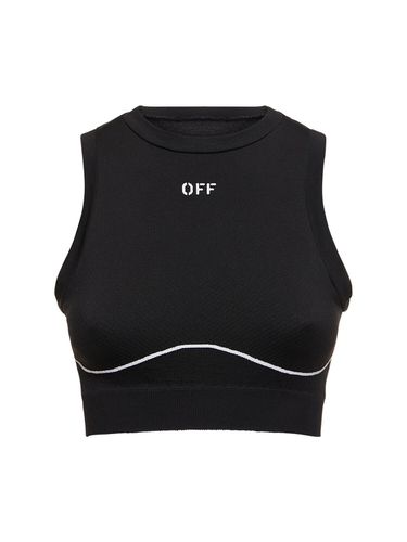 Crop Top Off Stamp In Techno Stretch - OFF-WHITE - Modalova