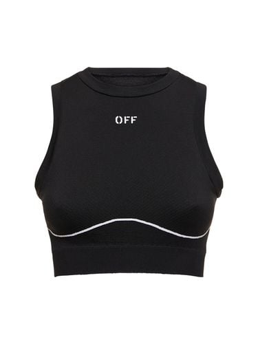 Off Stamp Stretch Tech Crop Top - OFF-WHITE - Modalova