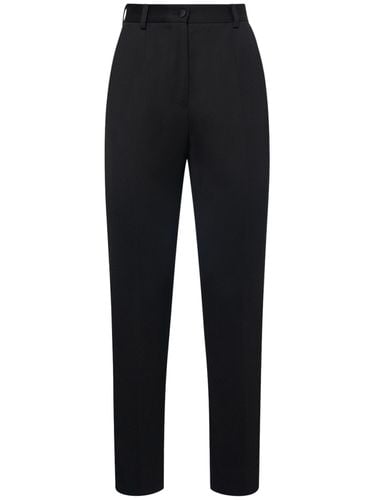 High Waist Wool Gabardine Pants - DOLCE & GABBANA - Modalova