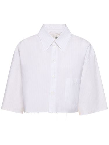 Camisa De Popelina De Algodón A Rayas - MM6 MAISON MARGIELA - Modalova