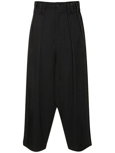 Gathered Wool Gabardine Wide Pants - YOHJI YAMAMOTO - Modalova