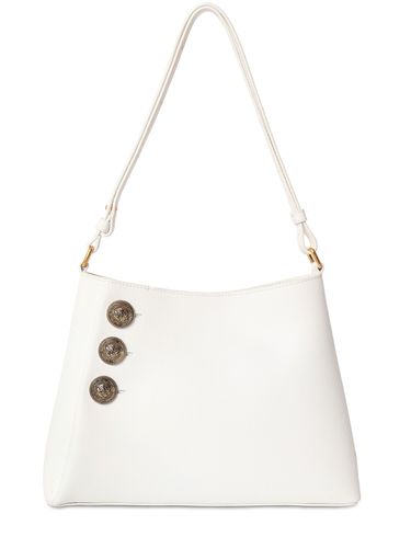 Bolso Grande Emblème De Piel De Grano - BALMAIN - Modalova