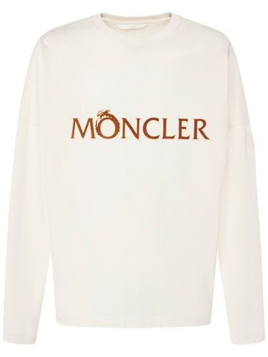 Camiseta De Algodón Con Manga Larga - MONCLER - Modalova