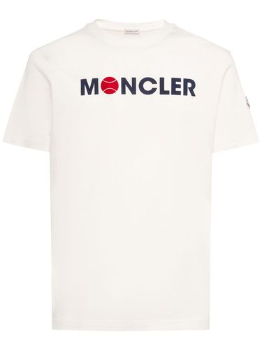 Logo Cotton Jersey T-shirt - MONCLER - Modalova