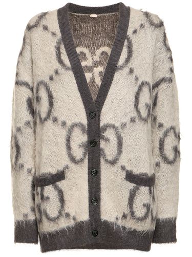 Cardigan Reversibile In Misto Mohair Gg - GUCCI - Modalova