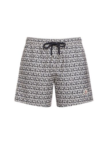 Badeshorts Aus Bedrucktem Technostoff - MONCLER - Modalova