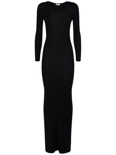 Wool Blend Long Backless Dress - SAINT LAURENT - Modalova