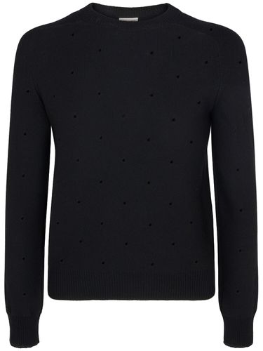 Pullover Aus Wollmischstrick Mit Kristallen - SAINT LAURENT - Modalova