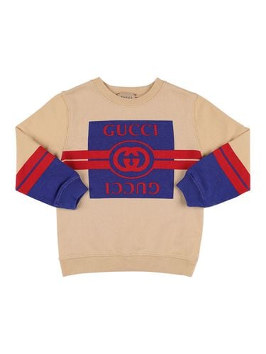 Sweatshirt Aus Baumwollfilz - GUCCI - Modalova