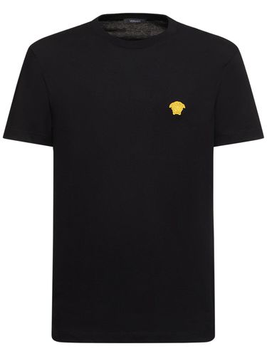 T-shirt Aus Baumwolljersey Mit Medusendruck - VERSACE - Modalova