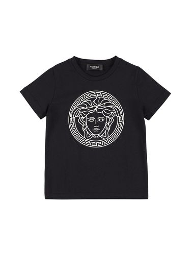 T-shirt Aus Baumwolljersey Mit Medusadruck - VERSACE - Modalova