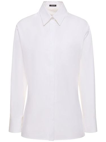 Cotton Poplin Shirt - VERSACE - Modalova