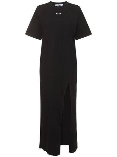 Cotton T-shirt Midi Dress - MSGM - Modalova