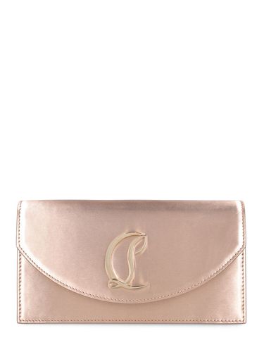 Clutch De Piel Laminada Y Satén - CHRISTIAN LOUBOUTIN - Modalova