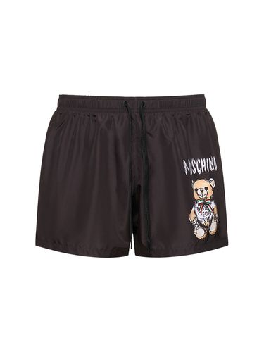 Shorts Mare In Nylon Stampato - MOSCHINO - Modalova