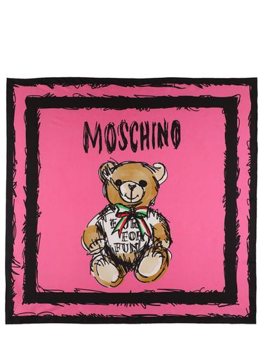 Teddy Bear Silk Twill Scarf - MOSCHINO - Modalova