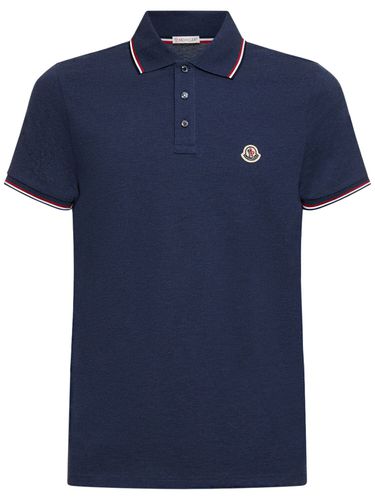 Polo De Algodón Con Parche - MONCLER - Modalova