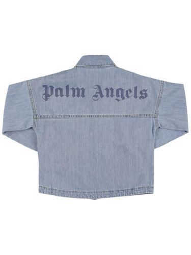 Camiseta Oversize De Algodón Chambray - PALM ANGELS - Modalova