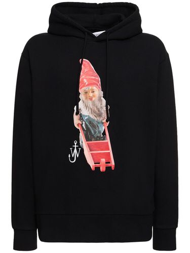 Gnome Print Cotton Hoodie - JW ANDERSON - Modalova