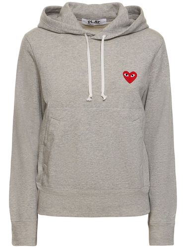 Bestickter Roter Jersey-hoodie Mit Herzmotiv - COMME DES GARÇONS PLAY - Modalova