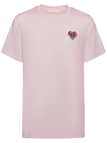 Camiseta De Algodón Con Logo - MONCLER - Modalova