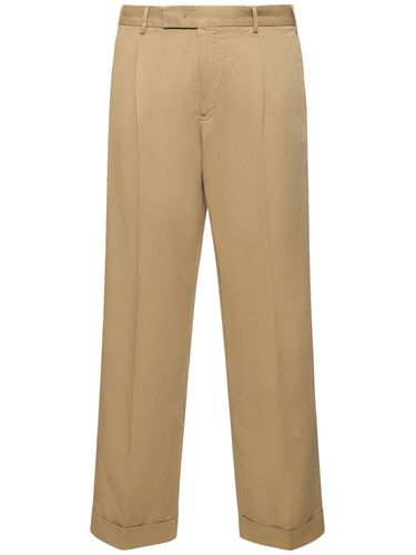 Pantalones De Gabardina De Algodón Y Lino - PT TORINO - Modalova