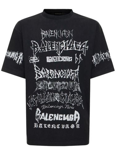 Camiseta De Algodón Con Logo - BALENCIAGA - Modalova