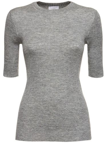 Rib Knit Short Sleeve Top - BRUNELLO CUCINELLI - Modalova