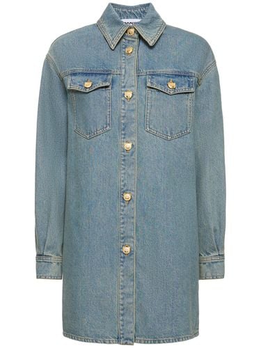 Cotton Denim Shirt - MOSCHINO - Modalova