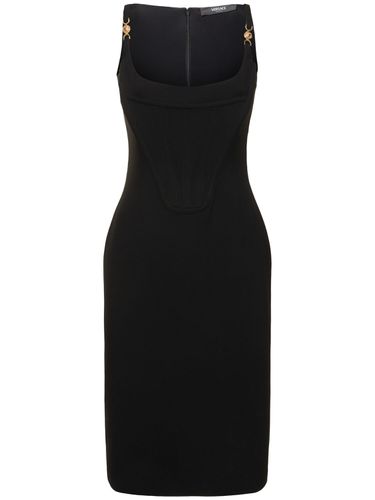 Vestido Midi De Viscosa Sin Tirantes - VERSACE - Modalova