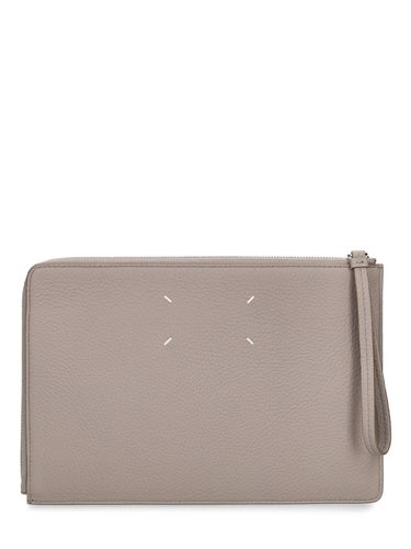 Large Leather Zip Pouch - MAISON MARGIELA - Modalova