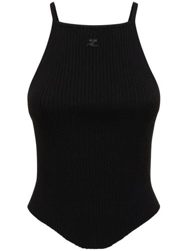 Holistic Rib Knit Viscose Blend Tank Top - COURREGES - Modalova