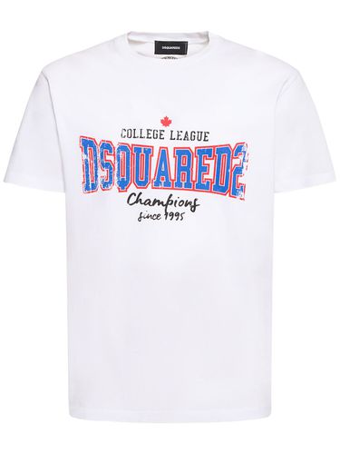 Printed Cotton Jersey T-shirt - DSQUARED2 - Modalova