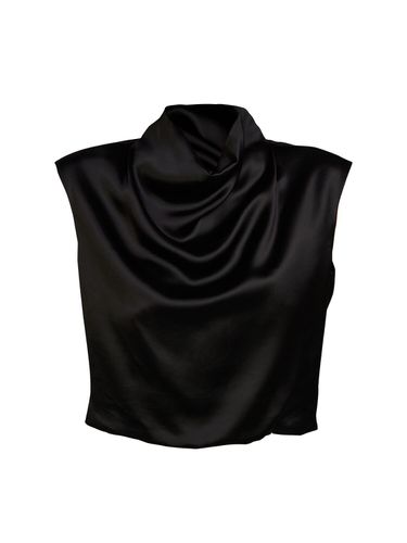 Satin Viscose Blouse W/ Collar - SAINT LAURENT - Modalova