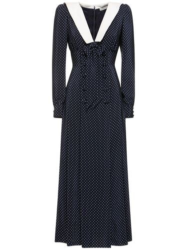 Polka Dot Silk Long Sleeve Maxi Dress - ALESSANDRA RICH - Modalova