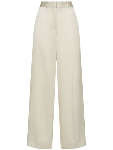 Pantalones Anchos De Sarga De Seda Y Viscosa - JIL SANDER - Modalova