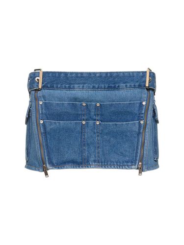 Buckle Denim Mini Skirt - DION LEE - Modalova