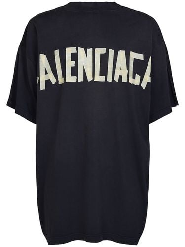 T-shirt Double Front In Cotone Con Logo - BALENCIAGA - Modalova