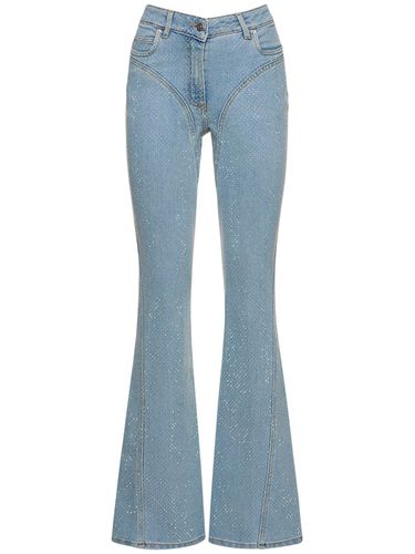 Pantalones Acampanados De Denim Con Cristales - MUGLER - Modalova