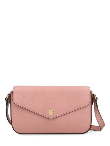 Super Mini Gg Leather Shoulder Bag - GUCCI - Modalova