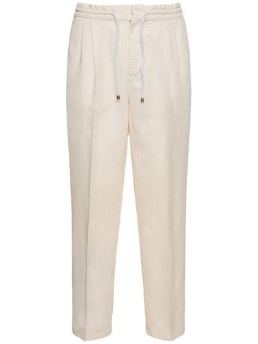 Cotton & Linen Drawstring Pants - BRUNELLO CUCINELLI - Modalova