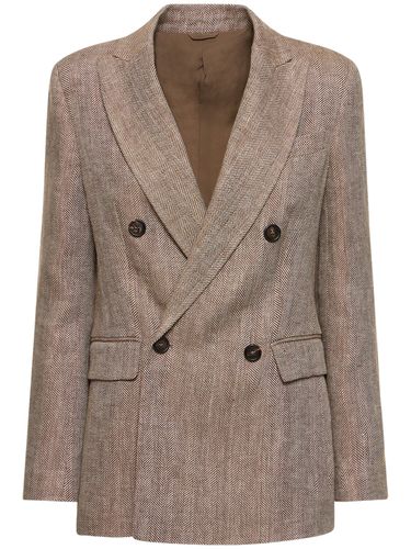 Chaqueta Cruzada De Lino - BRUNELLO CUCINELLI - Modalova