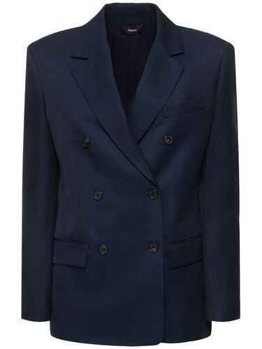 Double Breasted Viscose Jacket - THEORY - Modalova