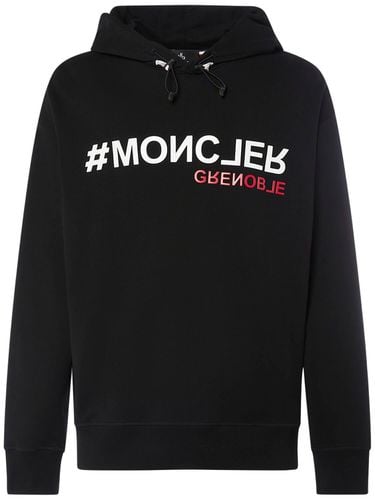 Logo Cotton Hoodie - MONCLER GRENOBLE - Modalova