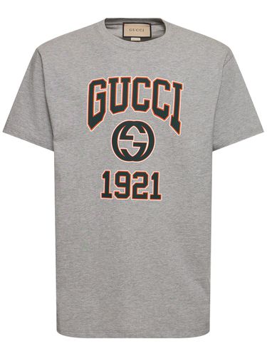 Camiseta De Algodón Jersey - GUCCI - Modalova