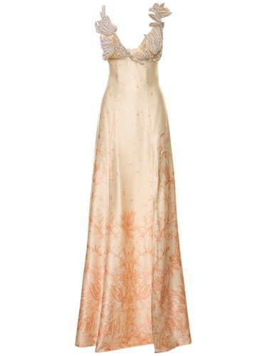 Printed Stretch Silk Evening Long Dress - MITHRIDATE - Modalova