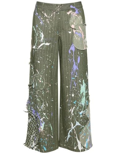 Graffiti Patchwork Wide Leg Jeans - MITHRIDATE - Modalova