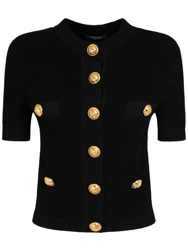 Cardigan De Punto De Viscosa - BALMAIN - Modalova